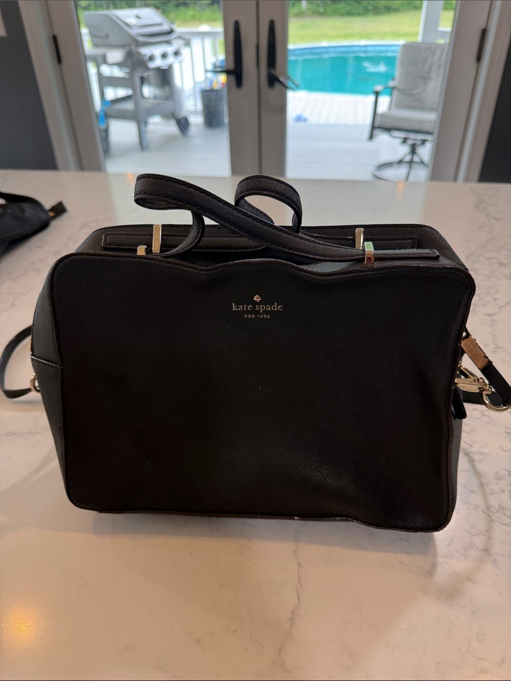 kate spade Black Saffiano Leather Crossbody Satchel
